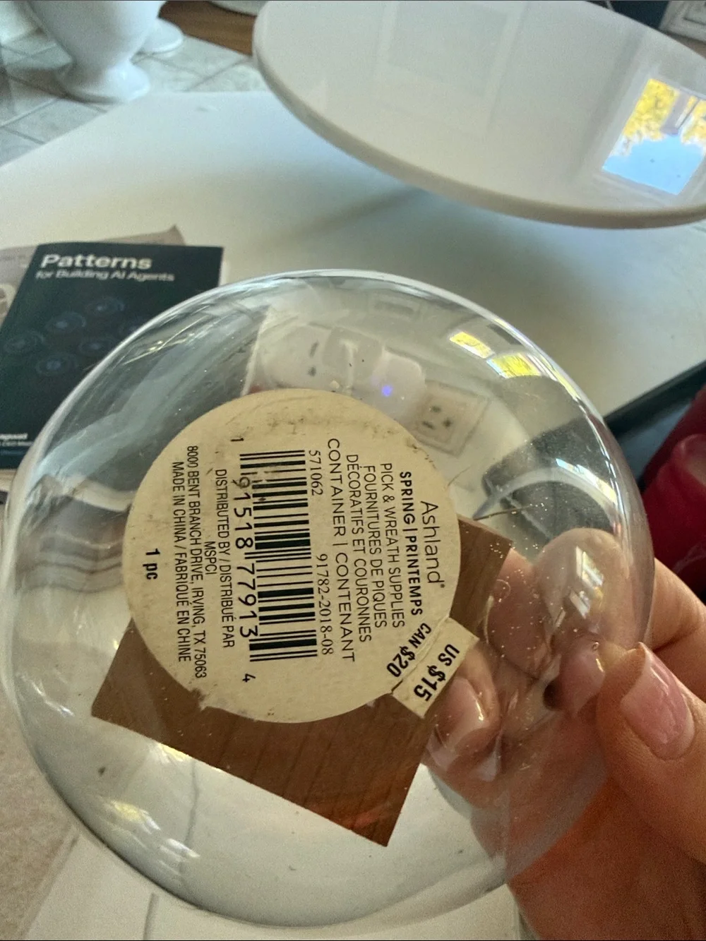 Ashland Clear Glass Hanging Orb with Wooden Insert